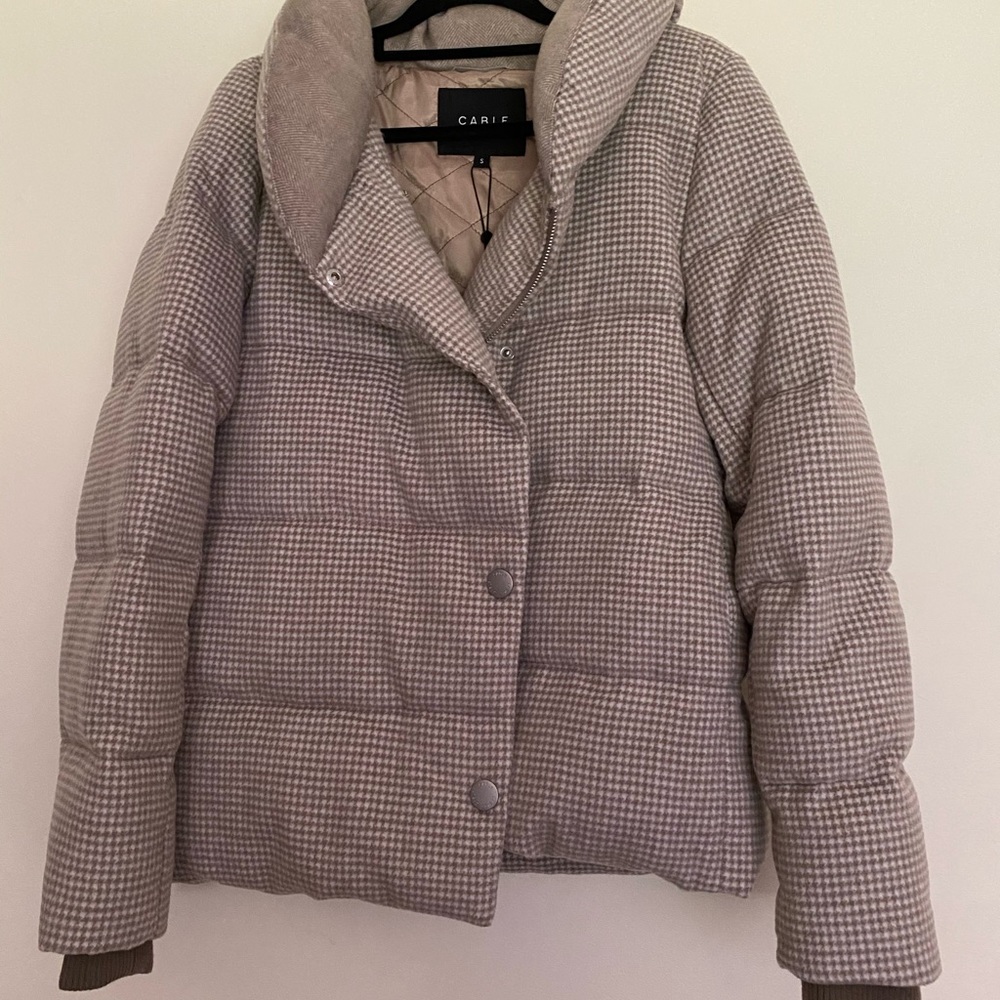 Cable houndstooth puffer jacket - Picture 2 of 5